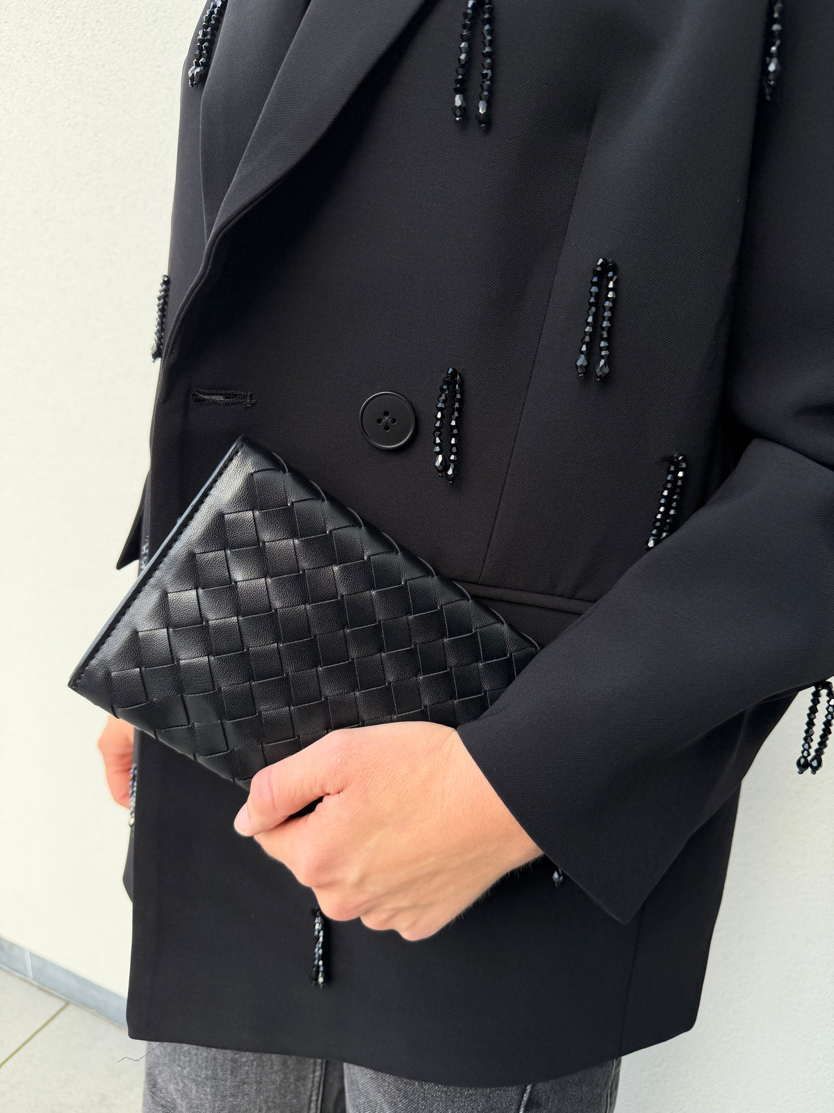 Black Strass Blazer