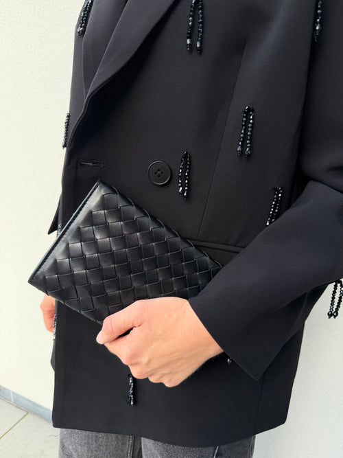 Black Strass Blazer