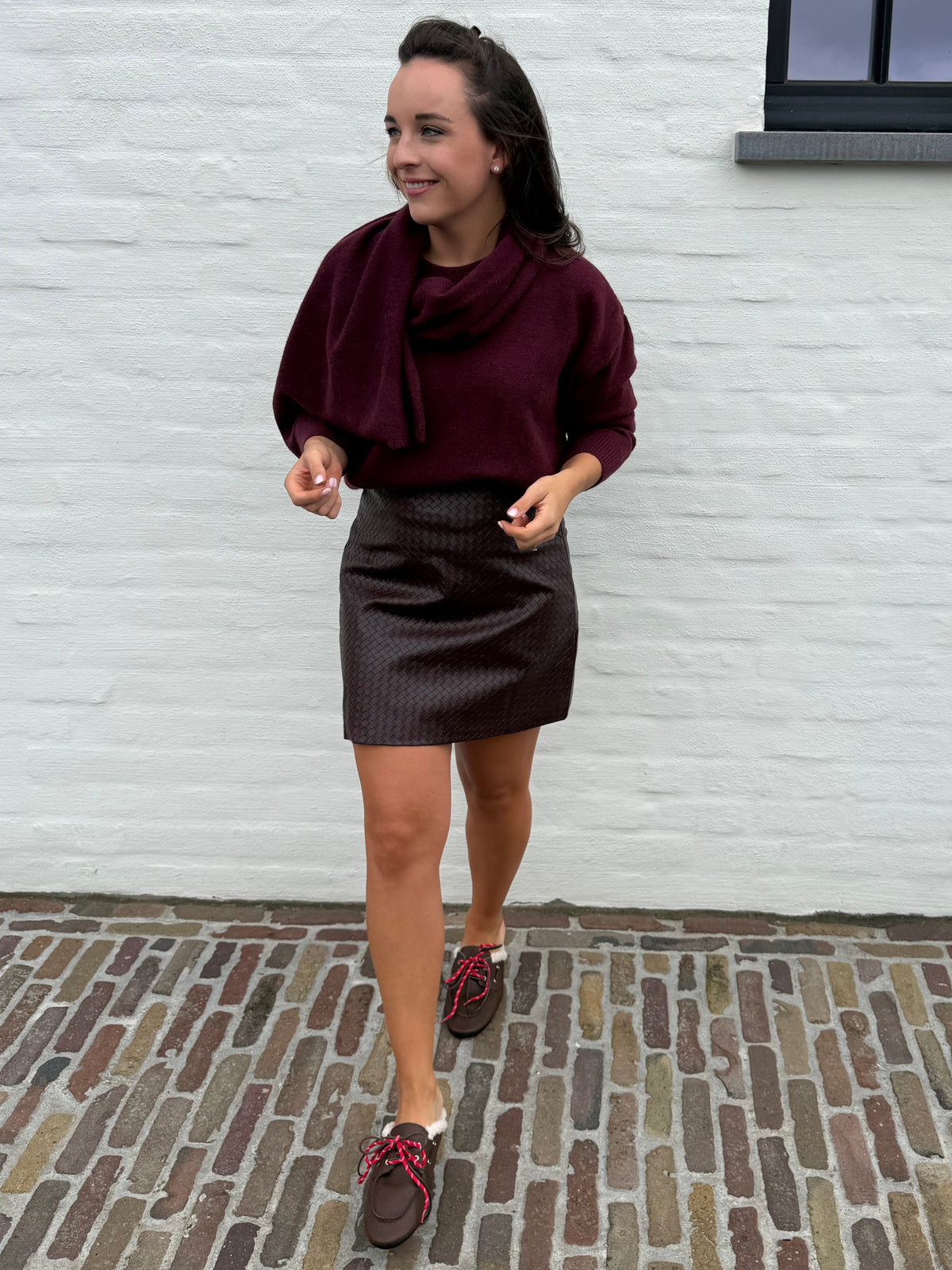 Burgundy Woven Skirt