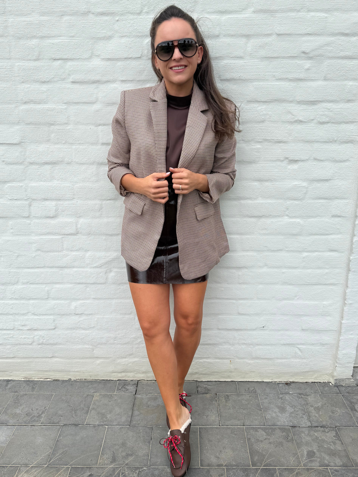 Brown Check Blazer