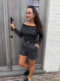 Off Shoulder Grey Knit