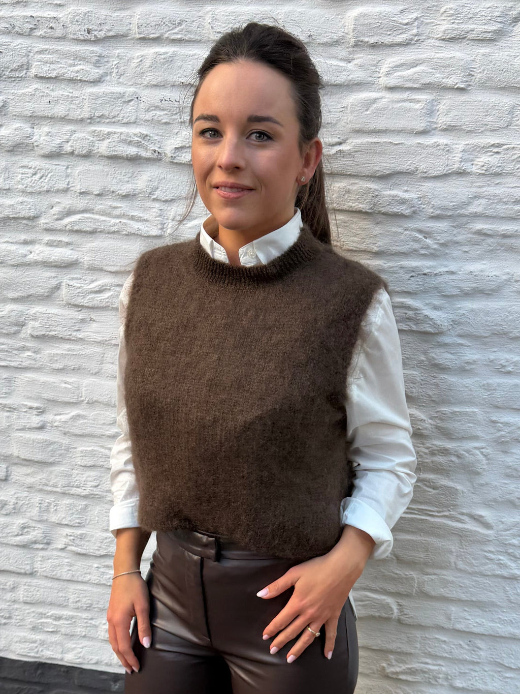 Rosalie Leather Trousers Brown