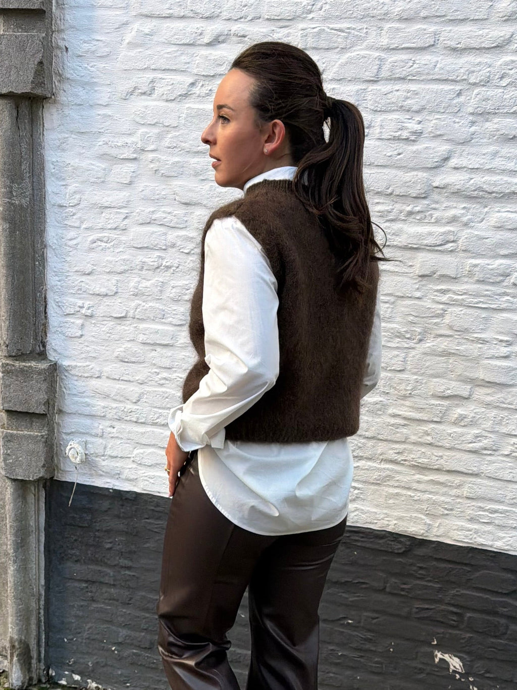 Rosalie Leather Trousers Brown