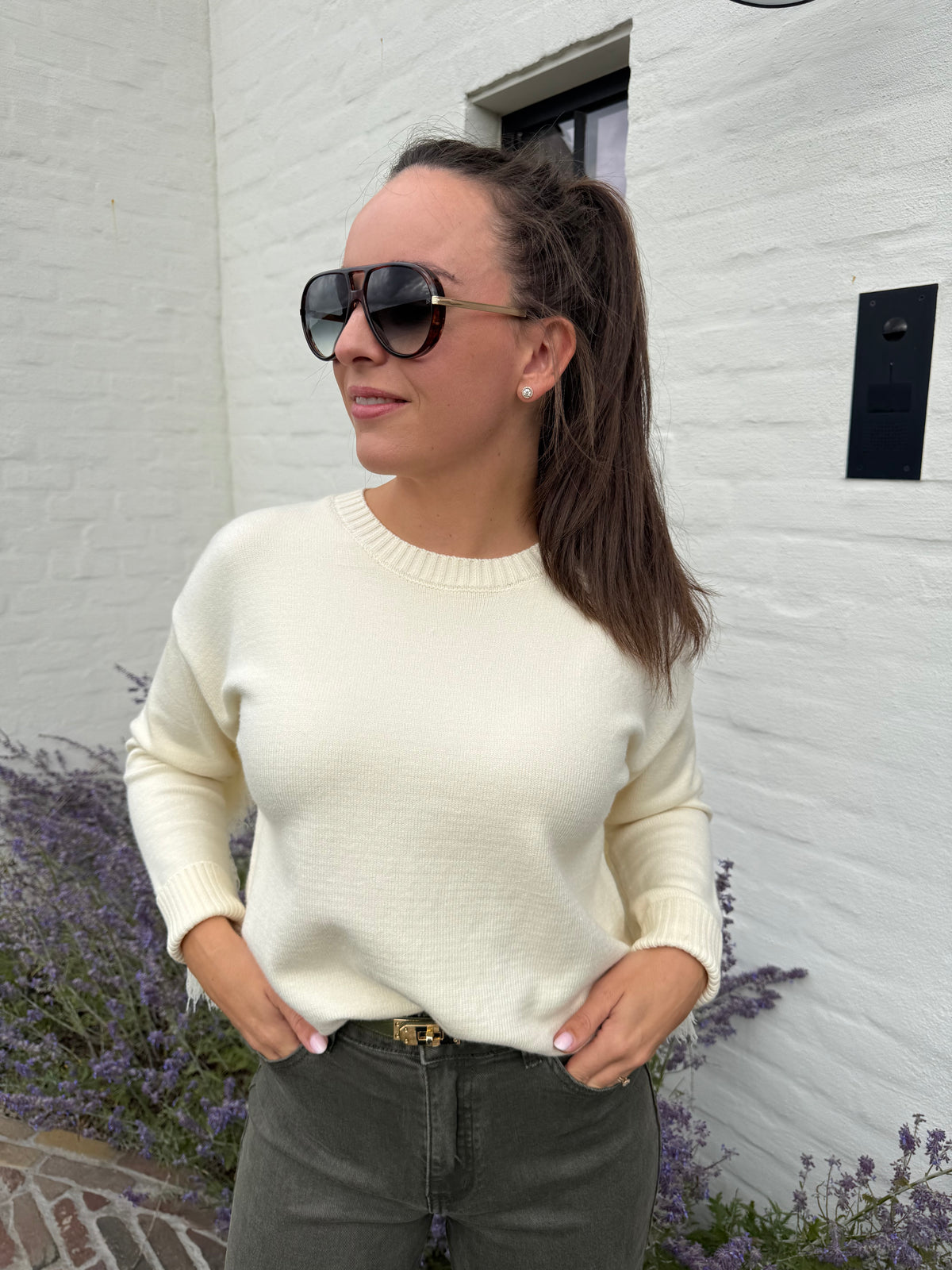 Fringe Knit Cream