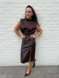 Brown Leather Skirt