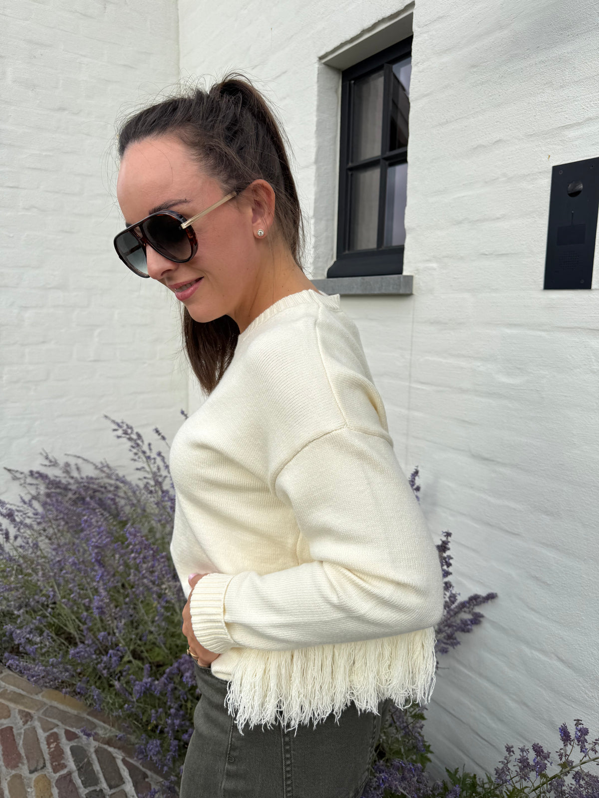 Fringe Knit Cream