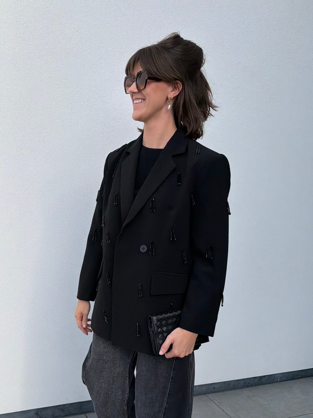 Black Strass Blazer