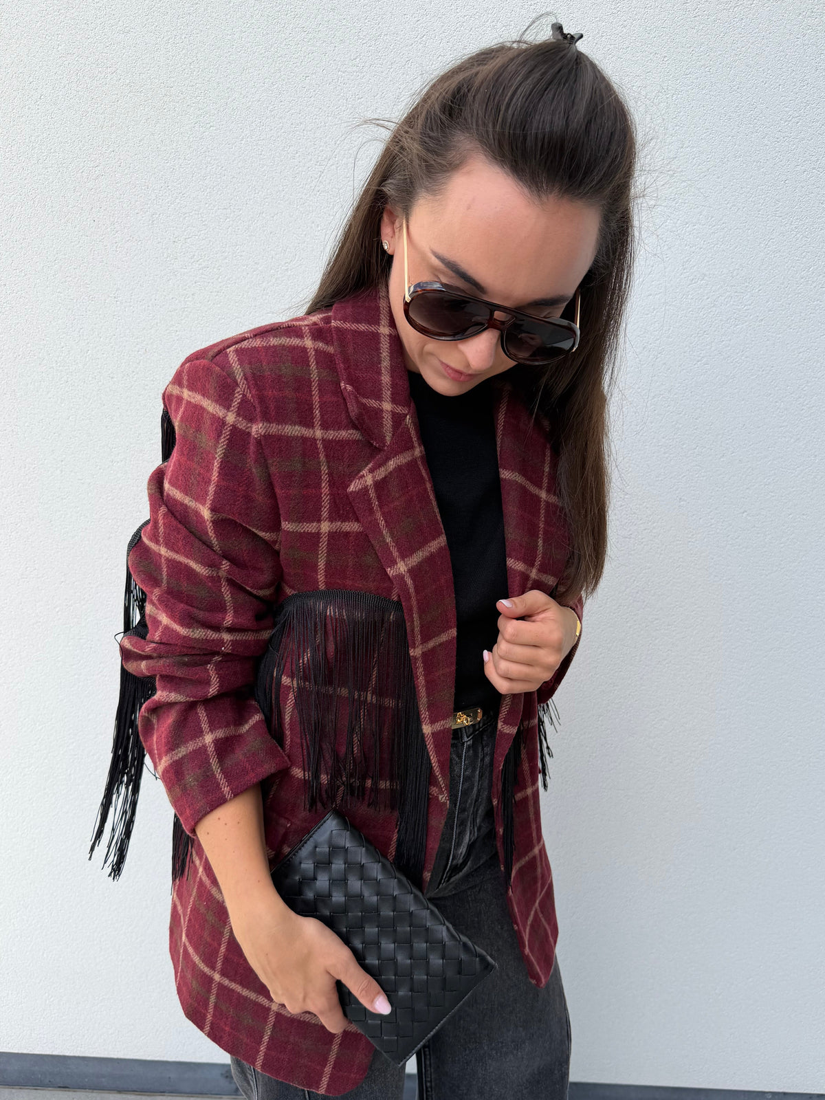 PRE ORDER Jane Fringe Blazer Bordeaux
