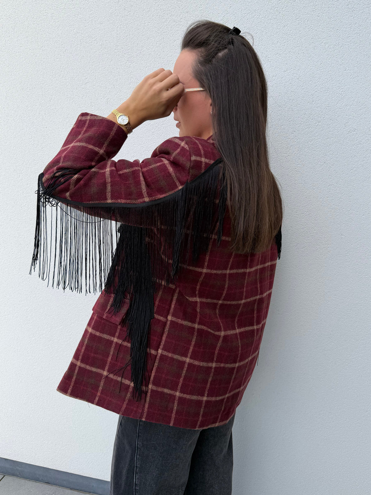 PRE ORDER Jane Fringe Blazer Bordeaux