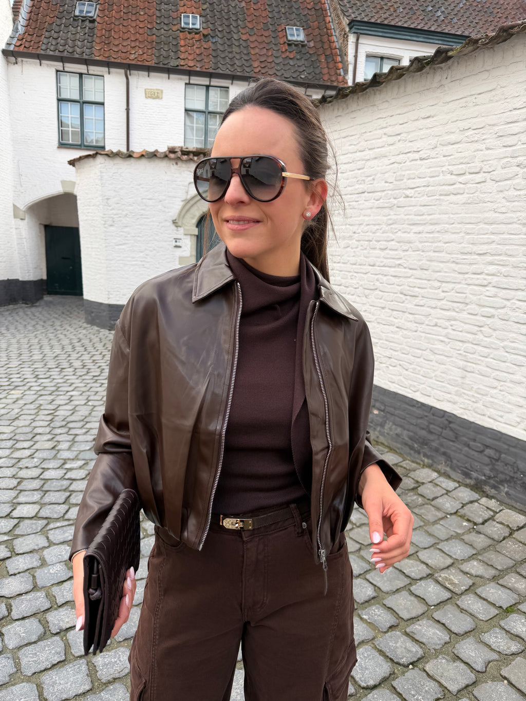 Maxine Leather Jacket Brown