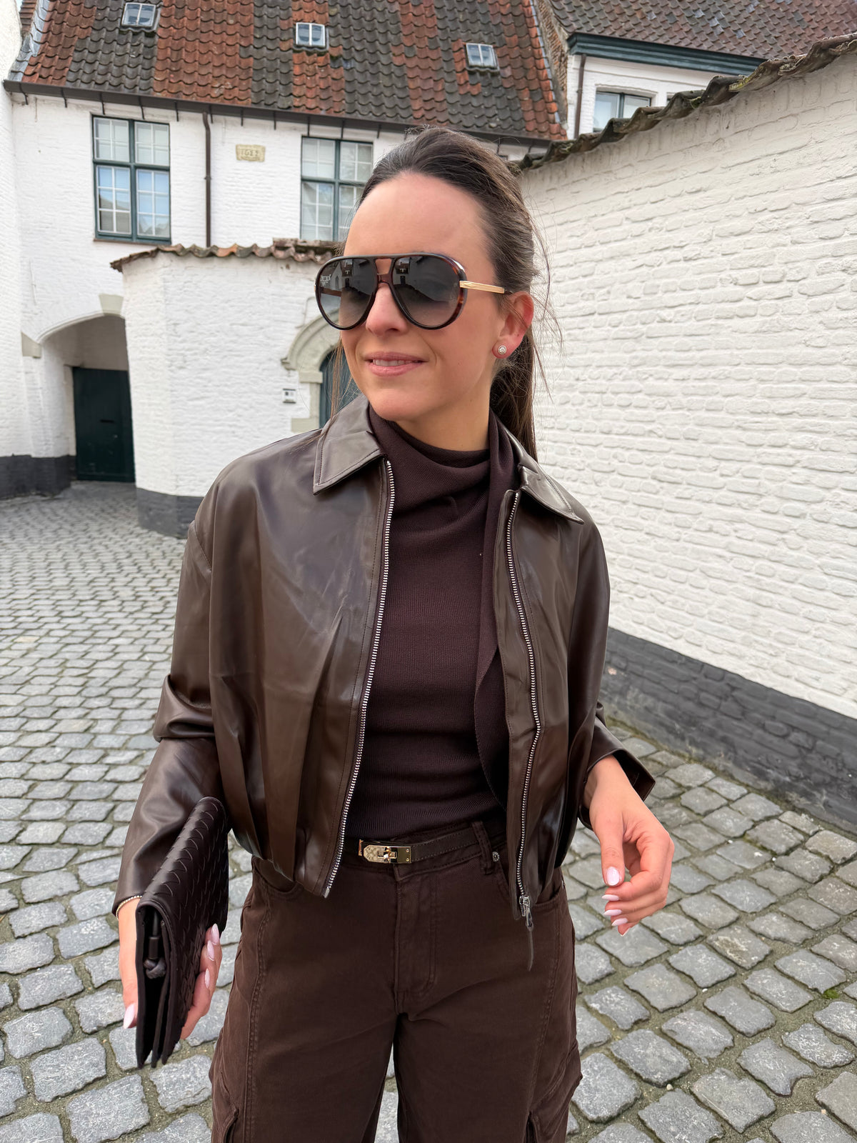 Maxine Leather Jacket Brown