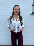 Broderie Blouse Burgundy