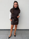 Brown Woven Skirt