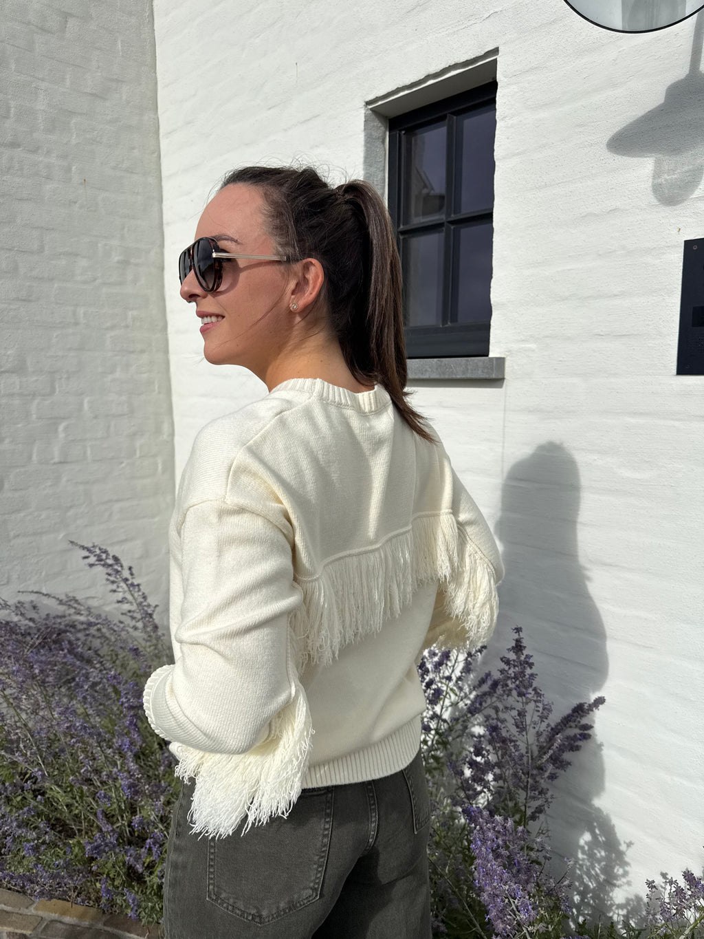 Fringe Knit Cream
