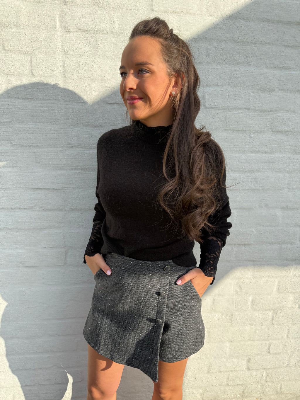Grey Glitter Skort