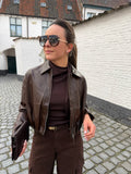 Maxine Leather Jacket Brown