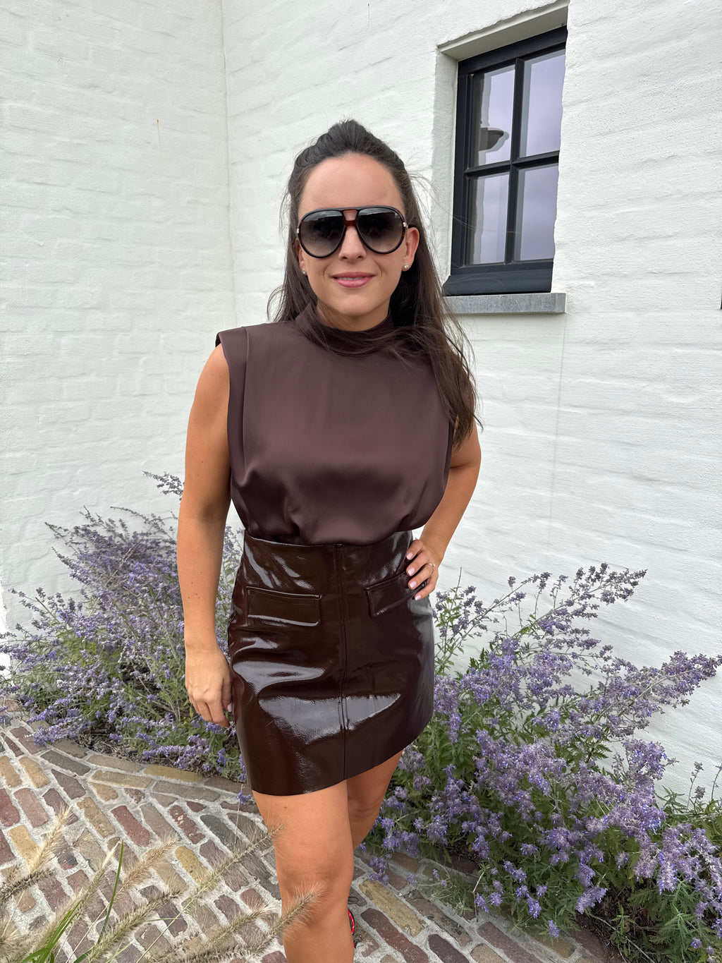 Brown Pocket Skirt