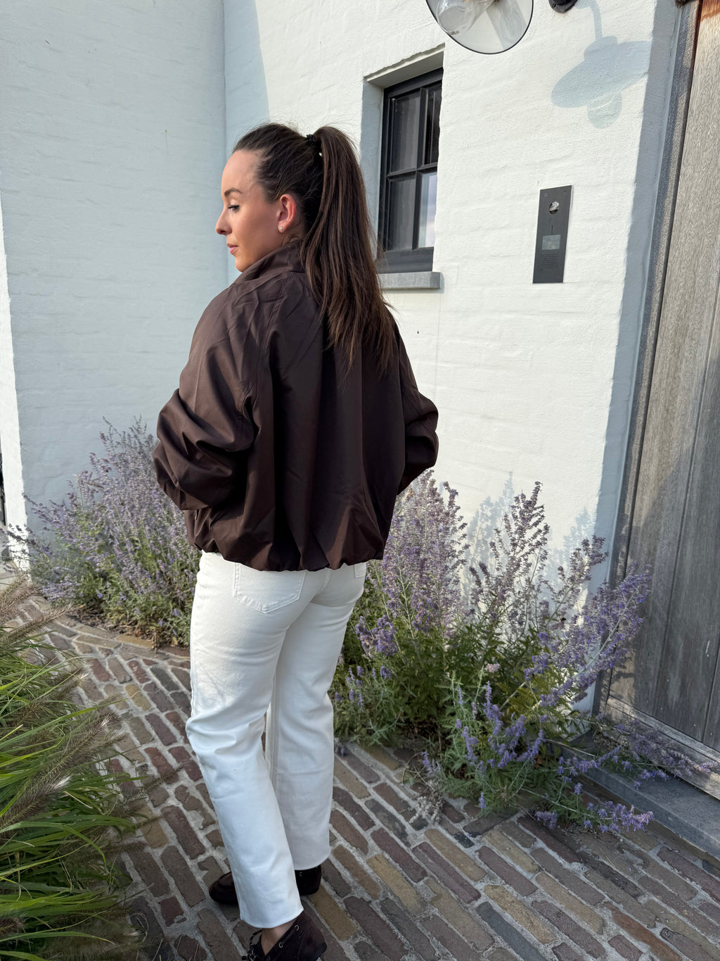 Ecru Wide Leg Jeans