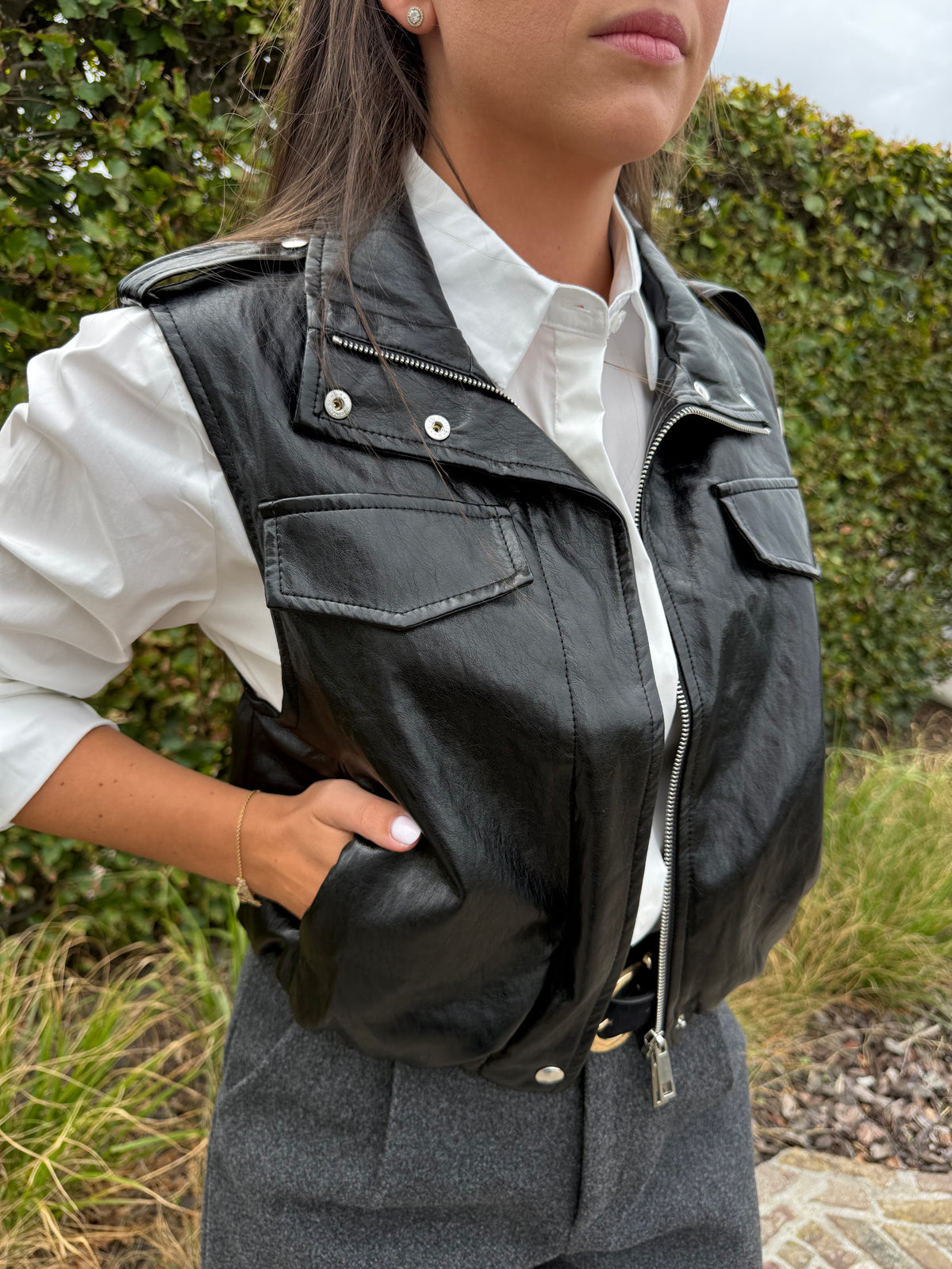 Zwarte Leather Jacket