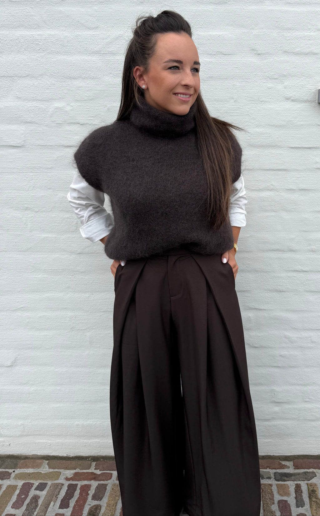 Bruine Geklede Broek