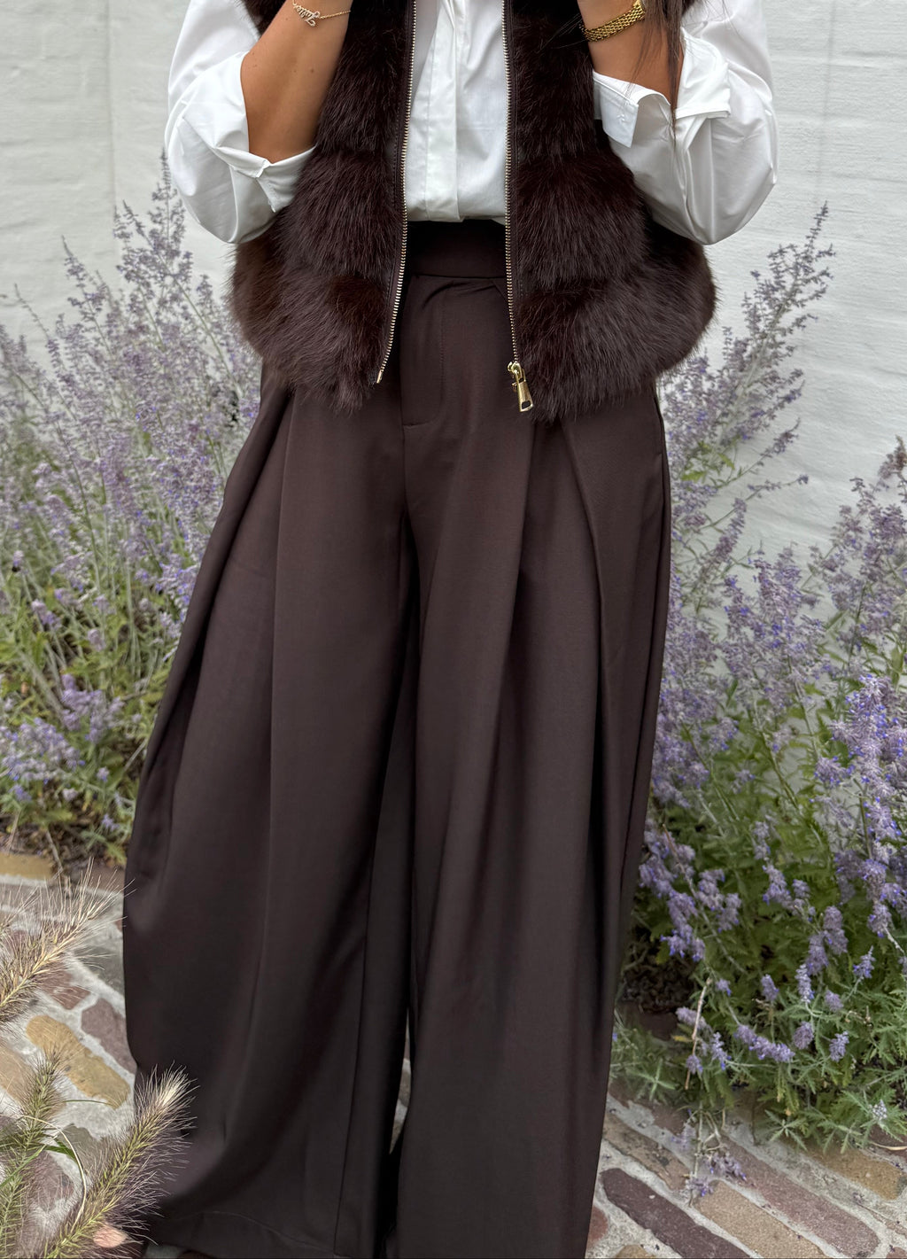 Bruine Geklede Broek