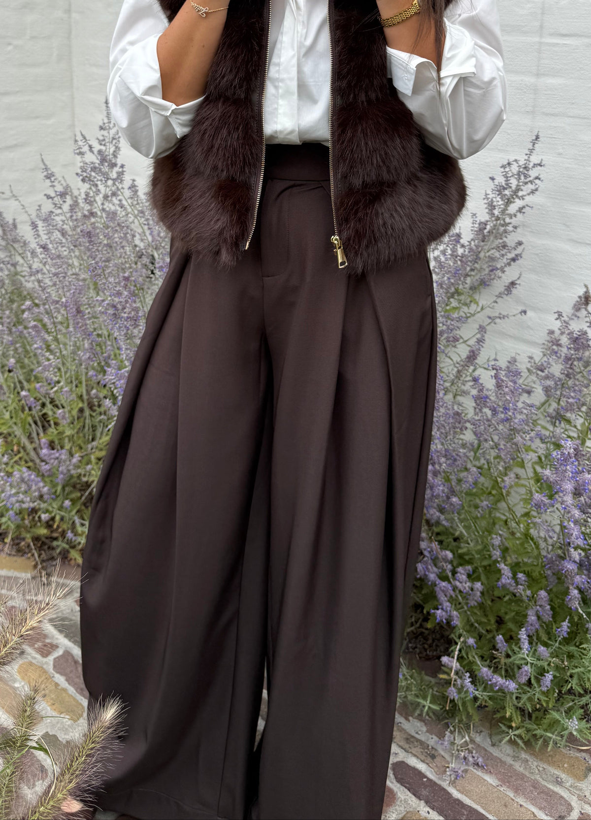 Bruine Geklede Broek