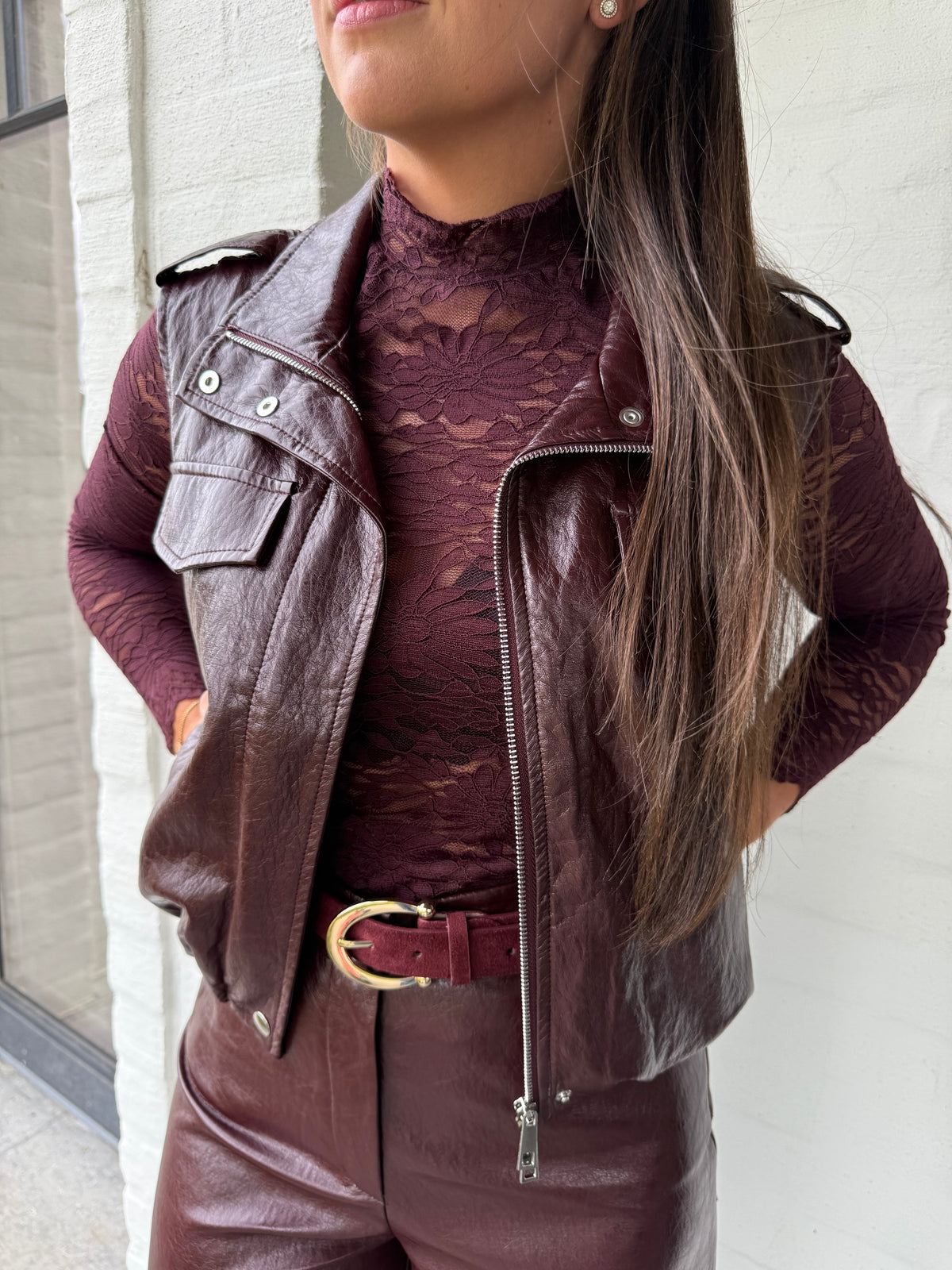 Lace Top Burgundy