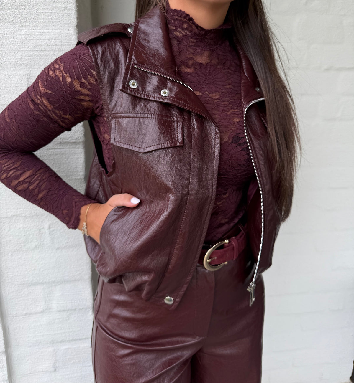 Burgundy Leather jacket
