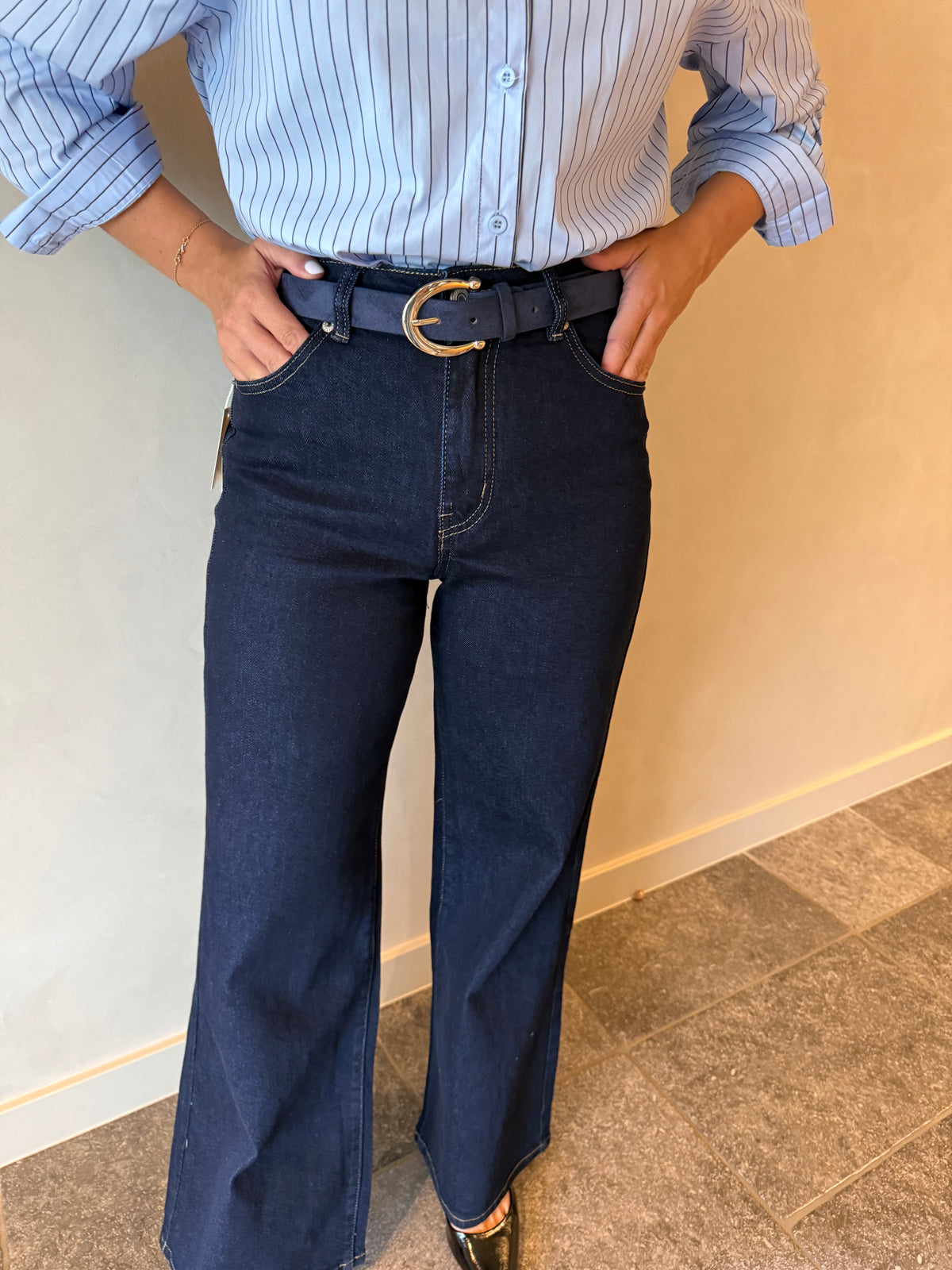 Blue Wide Leg Jeans
