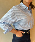 Blauwe Stripe Blouse