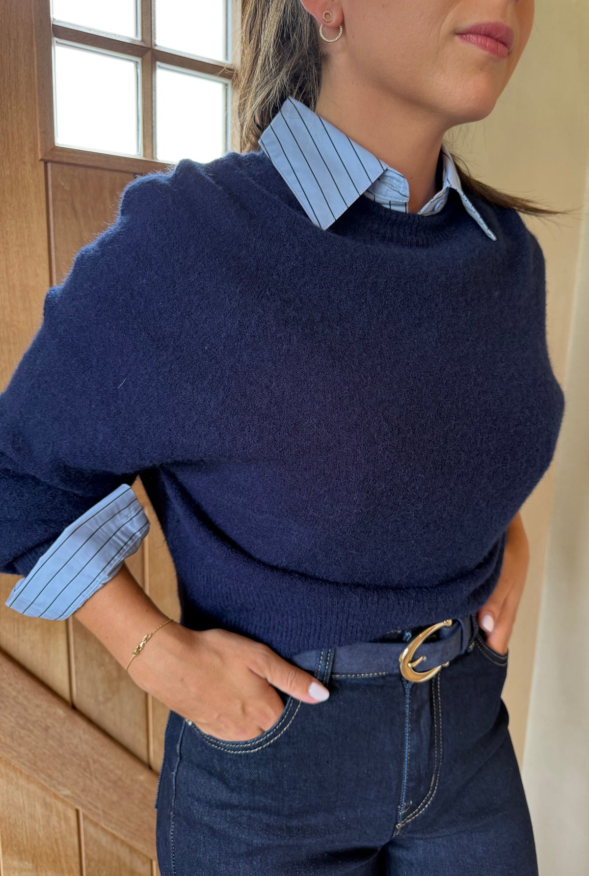 Blauwe Stripe Blouse