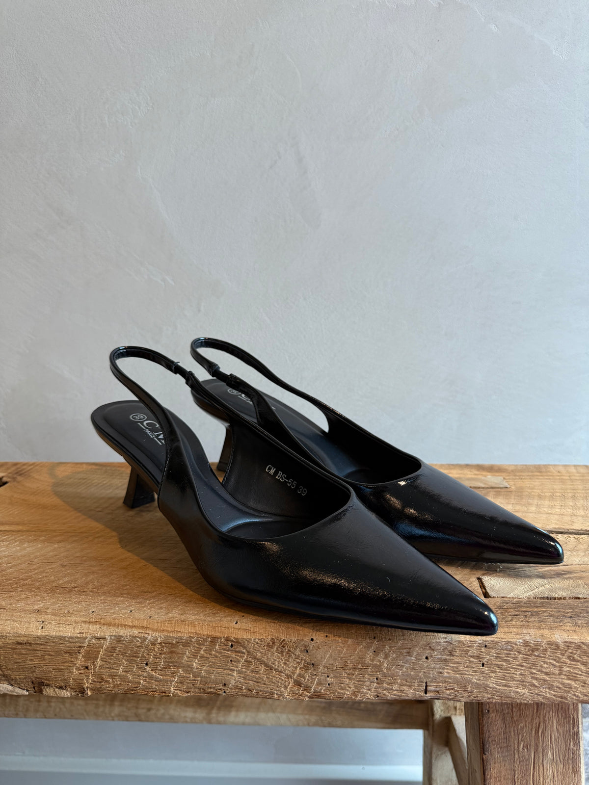 Slingback Zwart